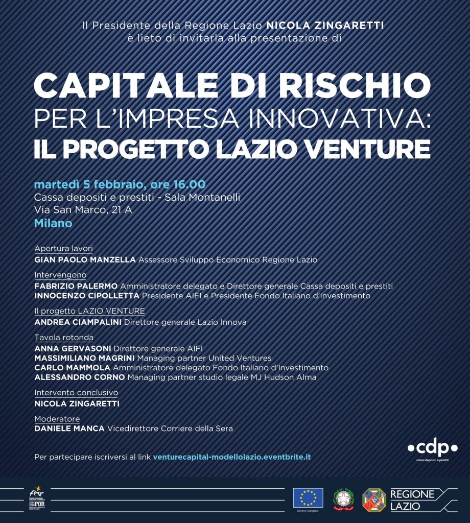 Capitale di rischio per l’impresa innovativa: il progetto Lazio Venture