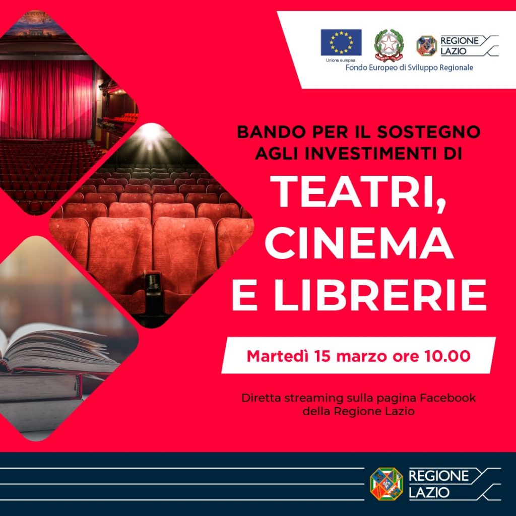 Teatri, Cinema e Librerie: presentazione del nuovo bando