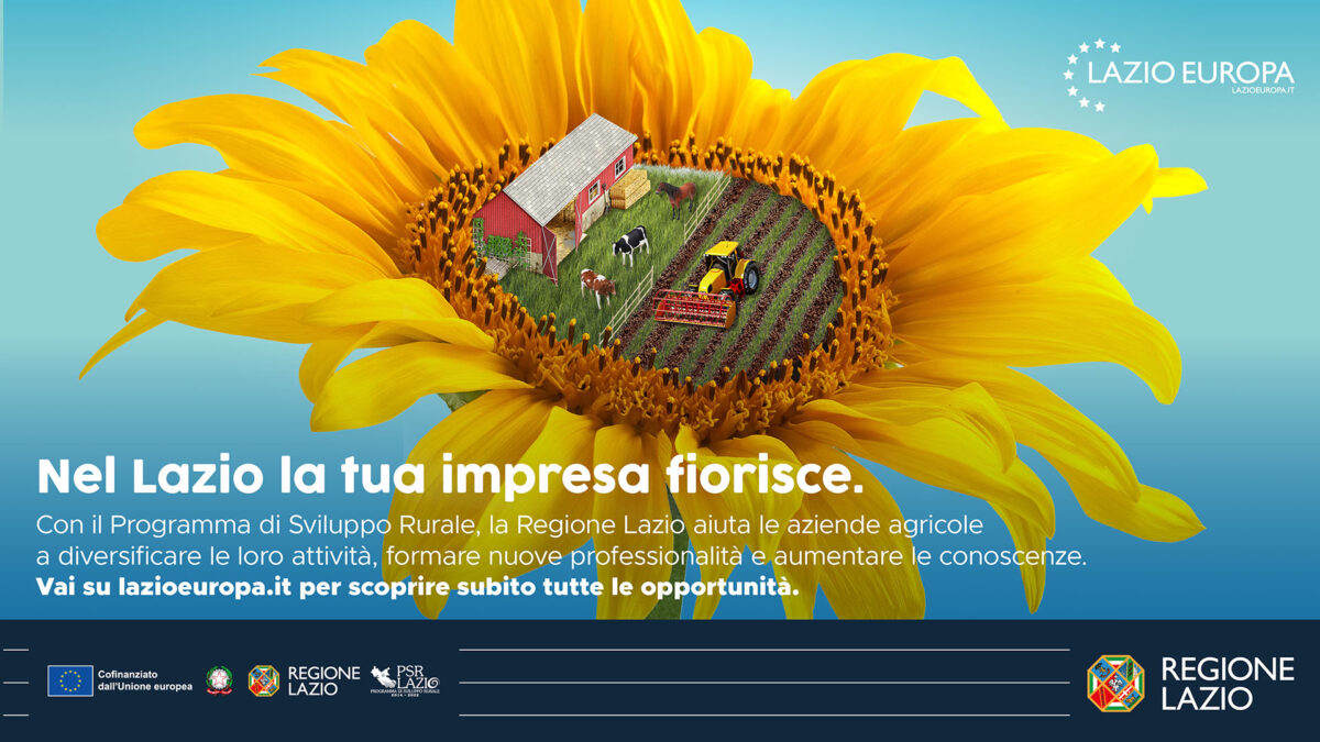 Immagine promo della campagna "Nel Lazio la tua impresa Fiorisce"