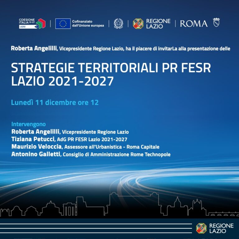FESR Strategie territoriali Save the date 11 dicembre 2023