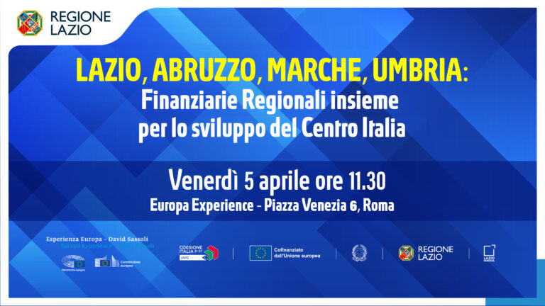 Banner evento Finanziarie regionali centro Italia (5 aprile 2024)