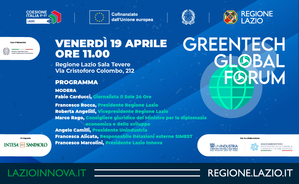 Presentazione del GreenTech Global Forum, il 19 aprile a Roma