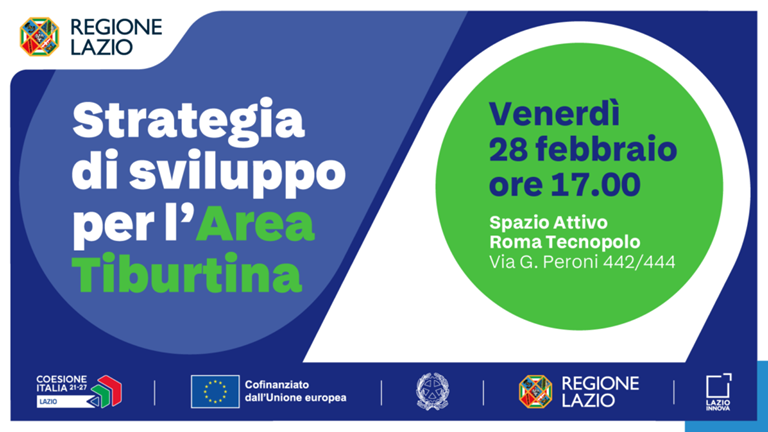 Banner incontro Strategia di sviluppo per l'area tiburtina (28 febbraio): dettagli nell'articolo