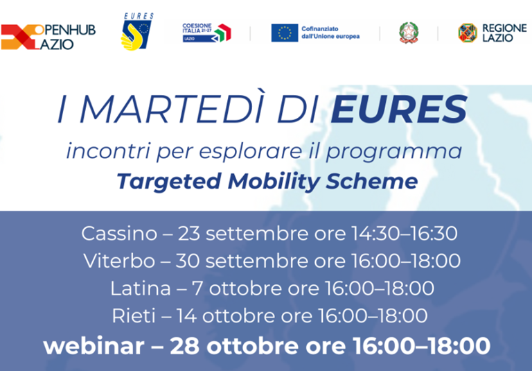 Banner I martedì di EURES: nell'articolo dettagli sul ciclo di incontri